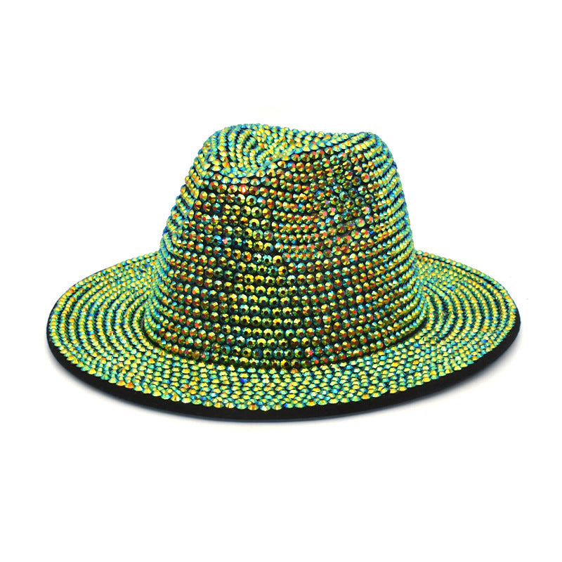 Rhinestone  Hat for Women Studded Jazz Hat Party Club Hat